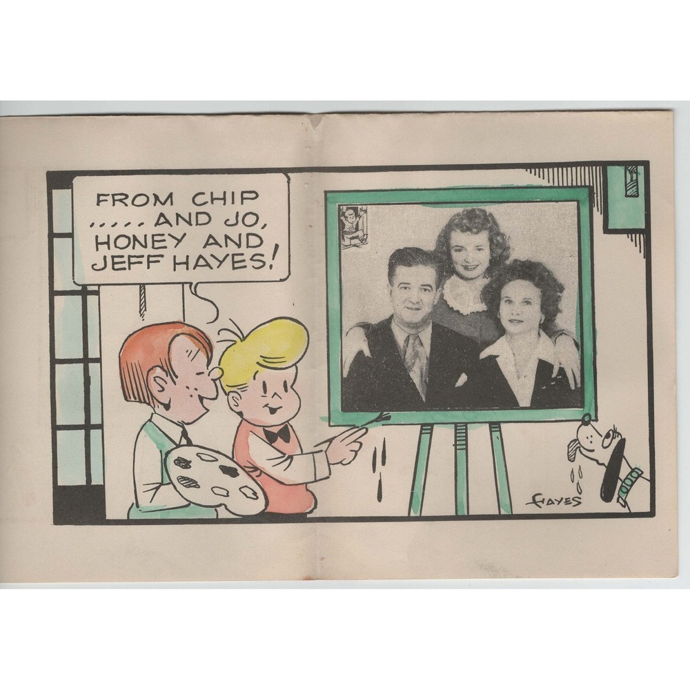Vintage 1952 Jeff Hayes Chip Comic Strip Christmas Greeting Card Cartoon Art - Picture 3 of 3